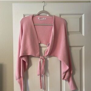 Urban Outfitters Silence + Noise Adeline Balloon Sleeve shrug Medium pink